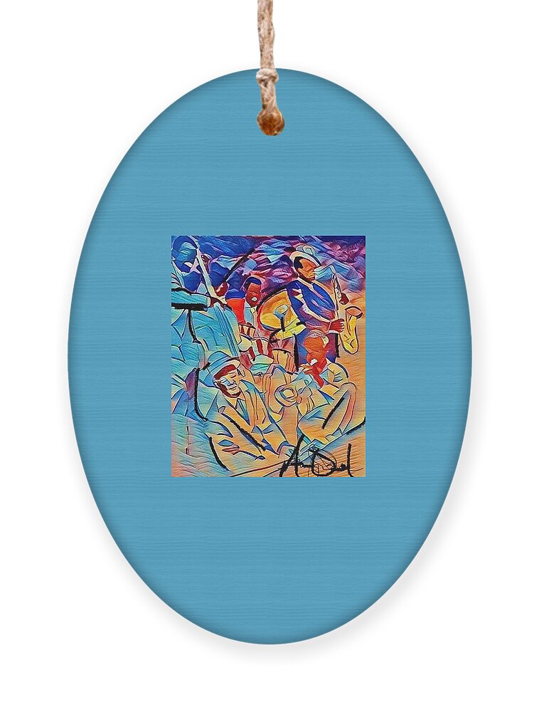  Ornament featuring the painting Jazz Color by Angie ONeal