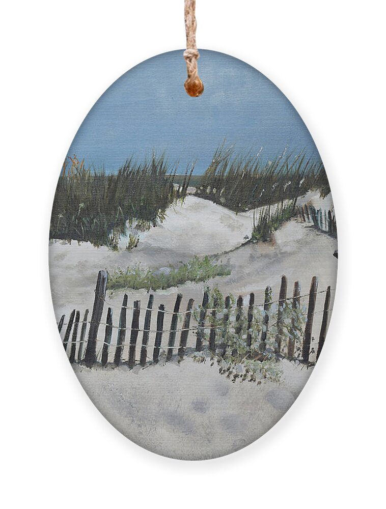  Ornament featuring the painting Jeklyll Island Great Sand Dunes by Jan Dappen