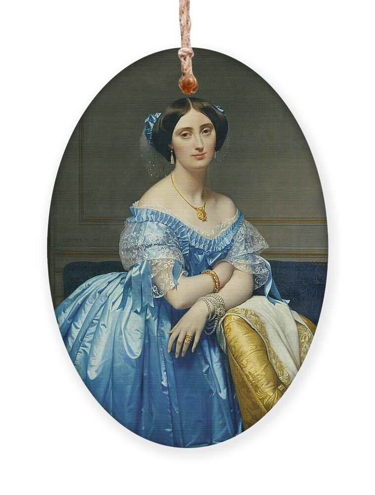 19th Century Art Ornament featuring the painting Josephine-Eleonore-Marie-Pauline de Galard de Brassac de Bearn, Princesse de Broglie, 1851-1853 by Jean Auguste Dominique Ingres