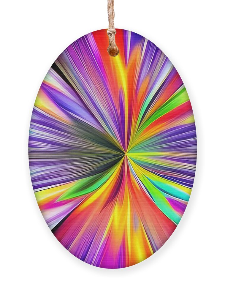 Digital Abstract Joy Explosive Colorful Ornament featuring the digital art Joyful Abstract by Beverly Read