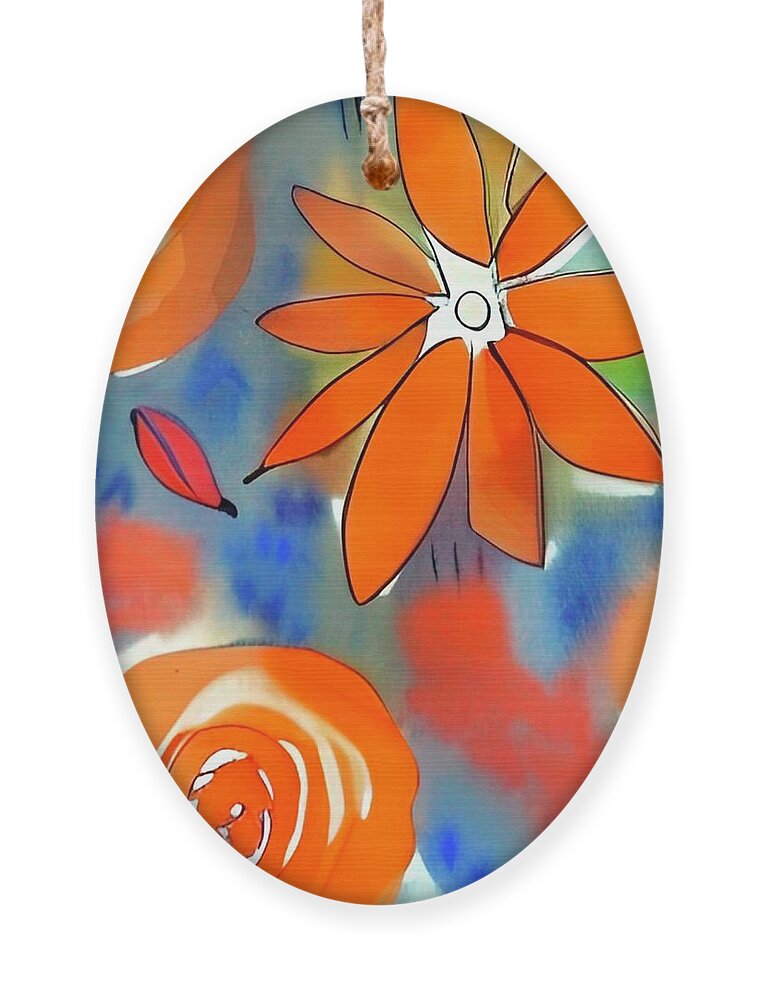 Orange Ornament featuring the painting Joyful Morning by Bonnie Bruno