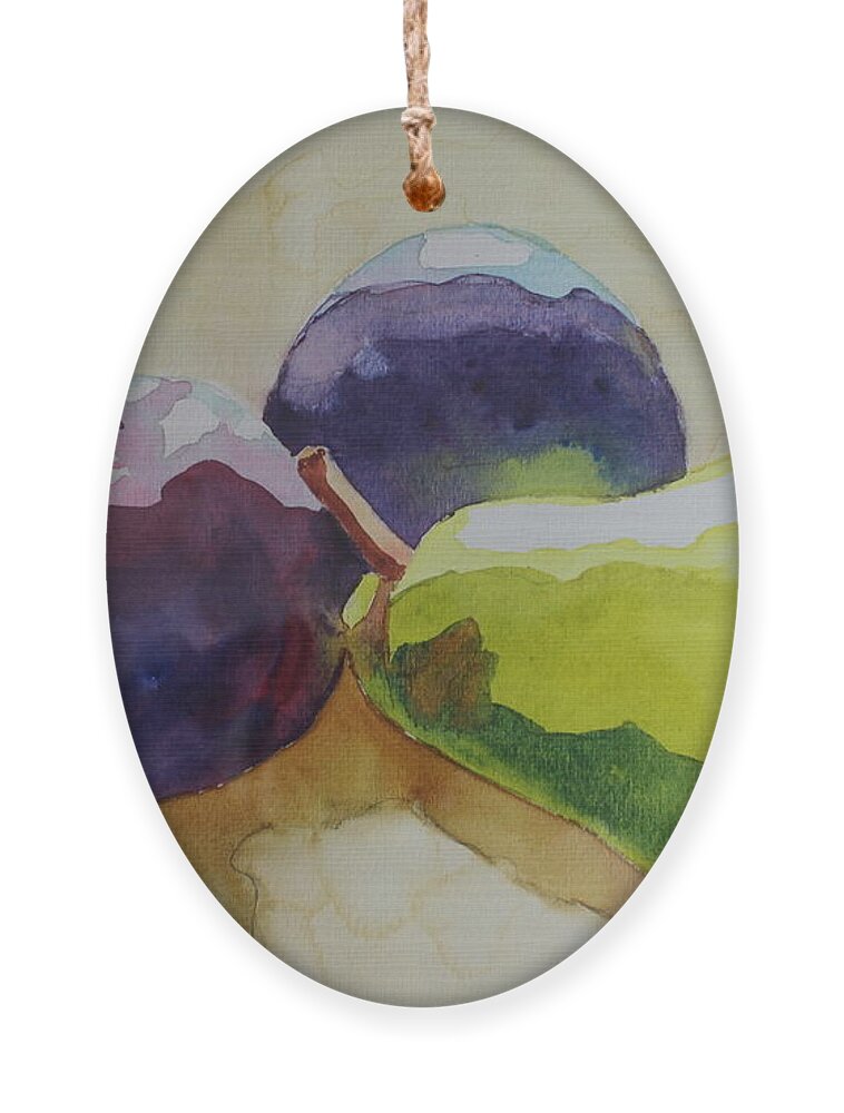 Collage Ornament featuring the painting Juicy Fruit by Ruth Kamenev