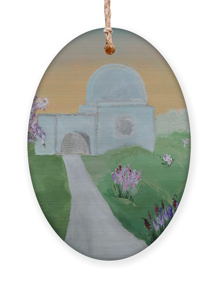  Ornament featuring the painting Kever rochel by Henya Gutnick