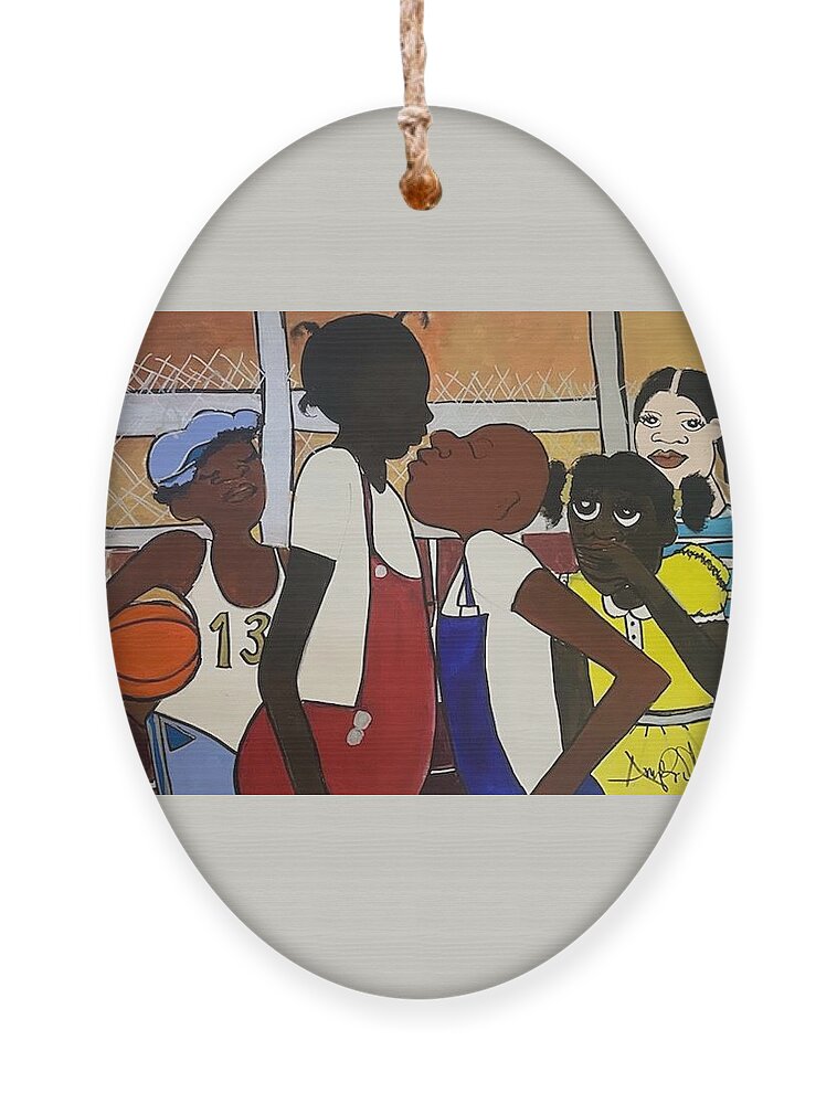  Ornament featuring the mixed media Kids by Angie ONeal