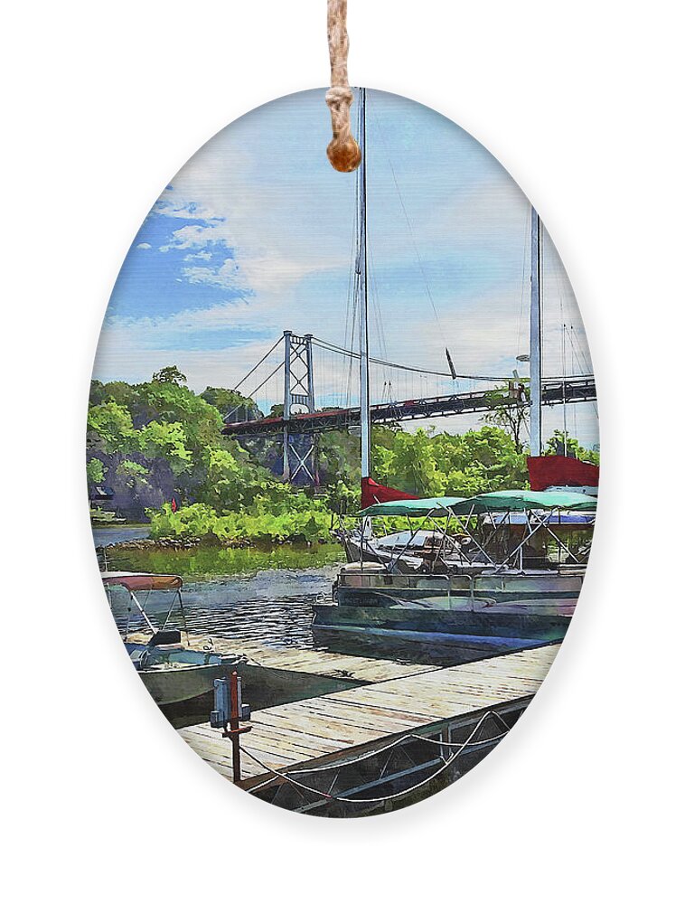 Kingston Ornament featuring the photograph Kingston NY - Bridge Over Rondout Creek by Susan Savad