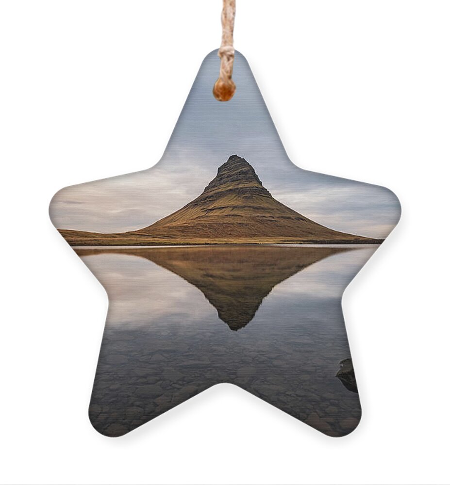Kirkjufell Ornament featuring the photograph Kirkjufell Mirror by Alexios Ntounas