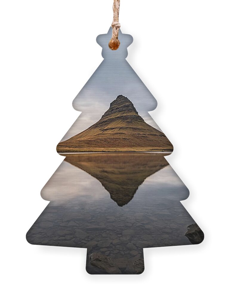 Kirkjufell Ornament featuring the photograph Kirkjufell Mirror by Alexios Ntounas