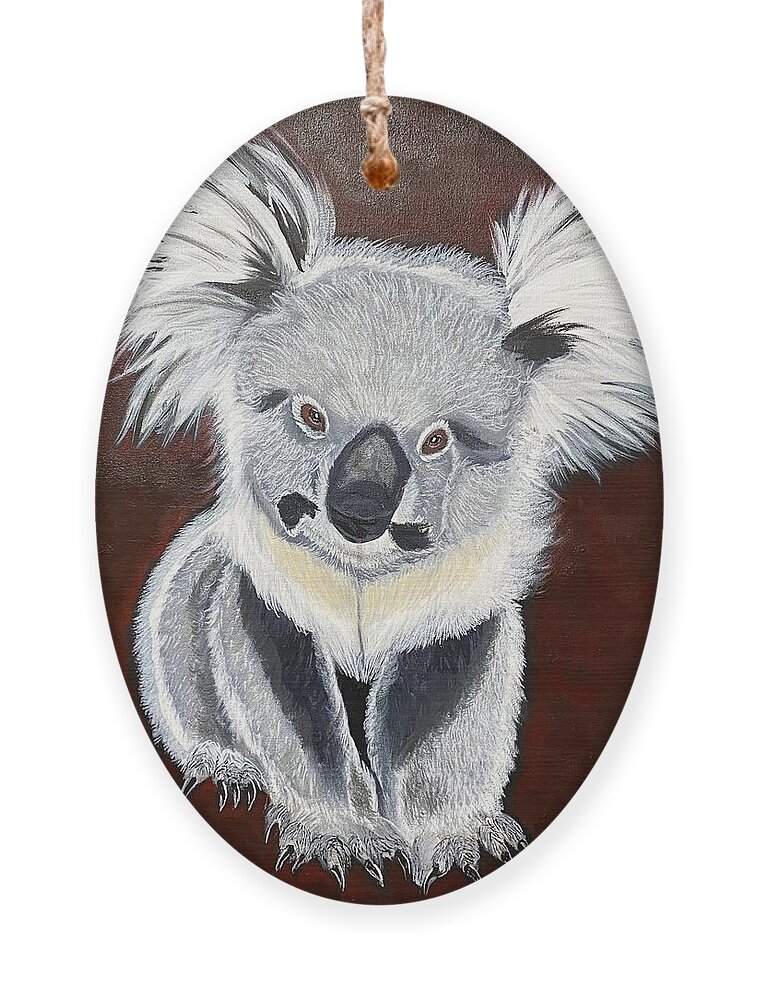  Ornament featuring the painting Koala Bear-Teddy K by Bill Manson