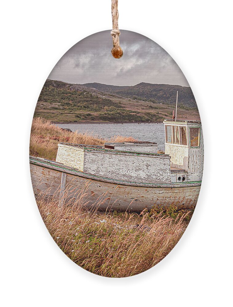 Labrador Ornament featuring the photograph Labrador Boat by Minnie Gallman