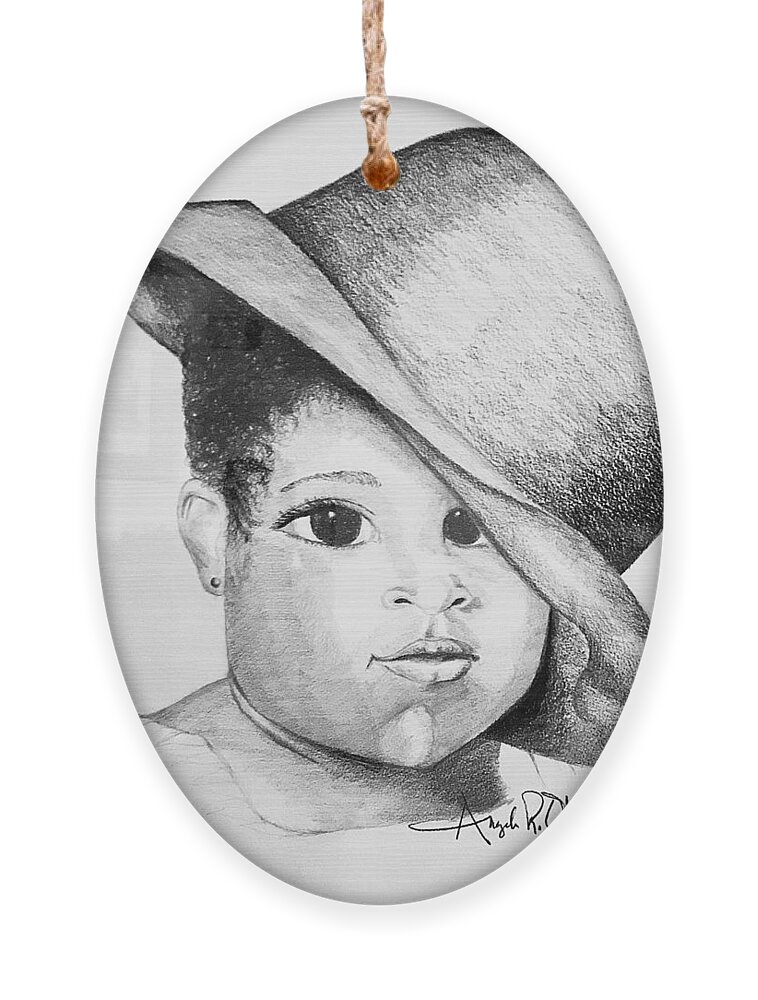  Ornament featuring the drawing Lady by Angie ONeal
