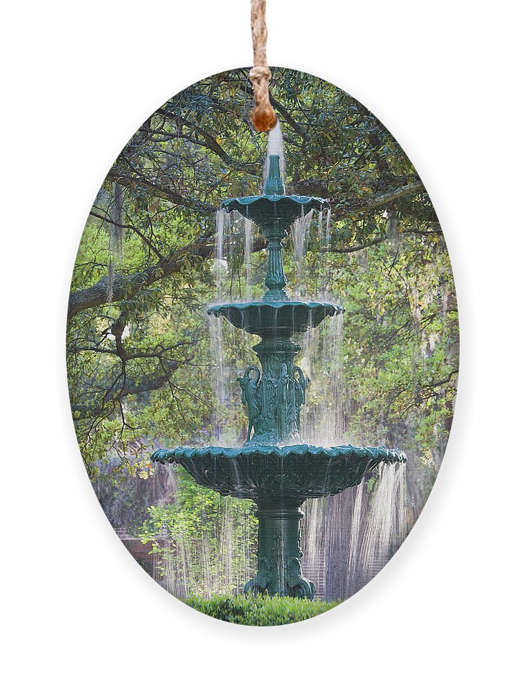 Chatham County Ornament featuring the photograph Lafayette Square Fountain by Eggers Photography