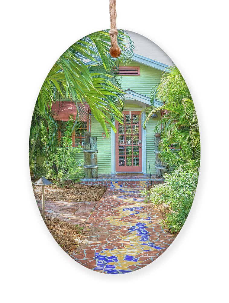 Fence Ornament featuring the photograph Lake Worth Beach Home and Cottage Tour 419 North Palmway by Debra and Dave Vanderlaan