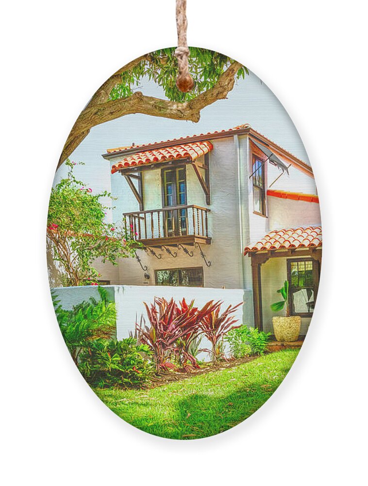 Fence Ornament featuring the photograph Lake Worth Beach Home and Cottage Tour 602 North Lakeside Drive by Debra and Dave Vanderlaan