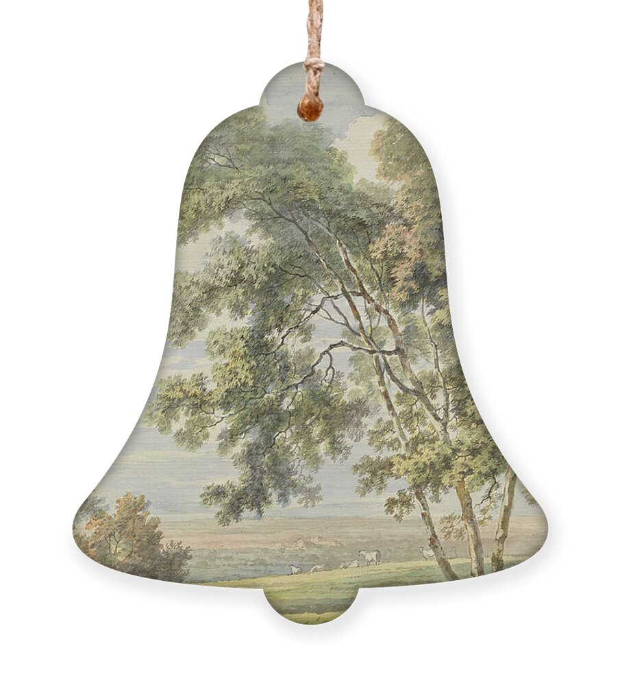  Ornament featuring the photograph Landscape with Trees and Sheep by Science Source