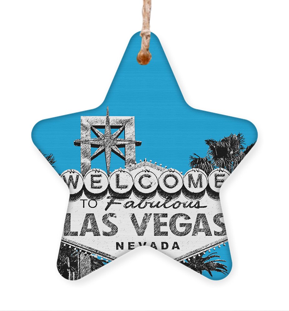 Architecture Ornament featuring the digital art Las Vegas Welcome to Las Vegas - Gold by DB Artist
