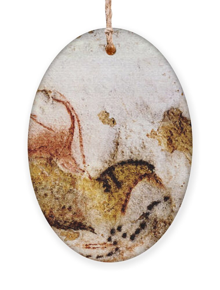 Lascaux Ornament featuring the digital art Lascaux Cow Horse and Deer by Weston Westmoreland