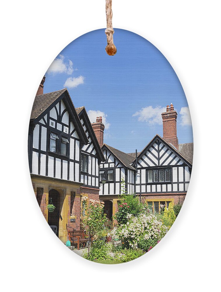 Lasletts Almshouses Worcester Ornament featuring the photograph Lasletts Almshouses Worcester, Worcestershire, UK by Neale And Judith Clark