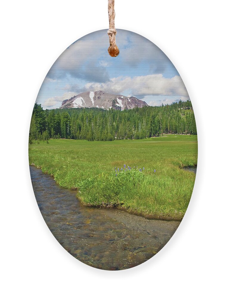 Alpine Ornament featuring the photograph Lassen Peak and Kings Creek by Jeff Goulden