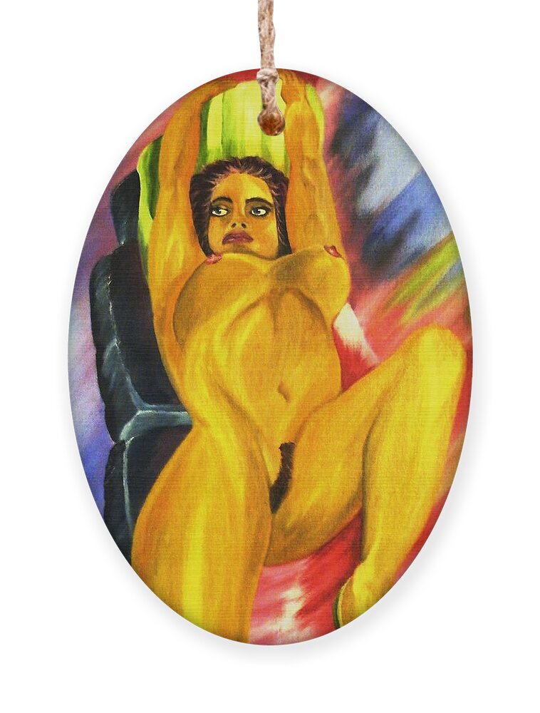 Acrylic Painting Ornament featuring the painting Latin Dreams AKA Betty Davis Thighs by The GYPSY and Mad Hatter