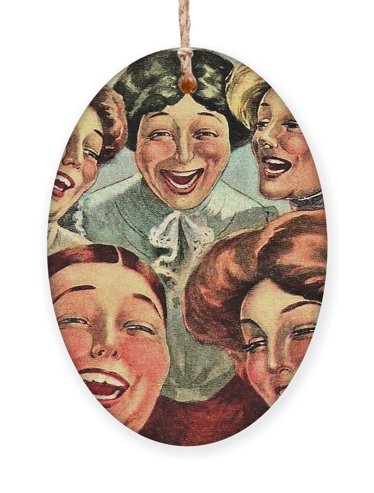 Woman Ornament featuring the digital art Laughing Women by Long Shot