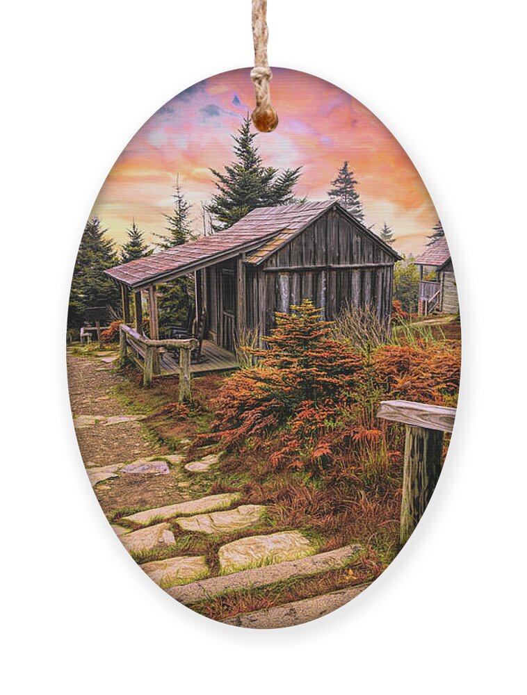Barns Ornament featuring the photograph Le Conte Lodge Cabins in Early Autumn by Debra and Dave Vanderlaan