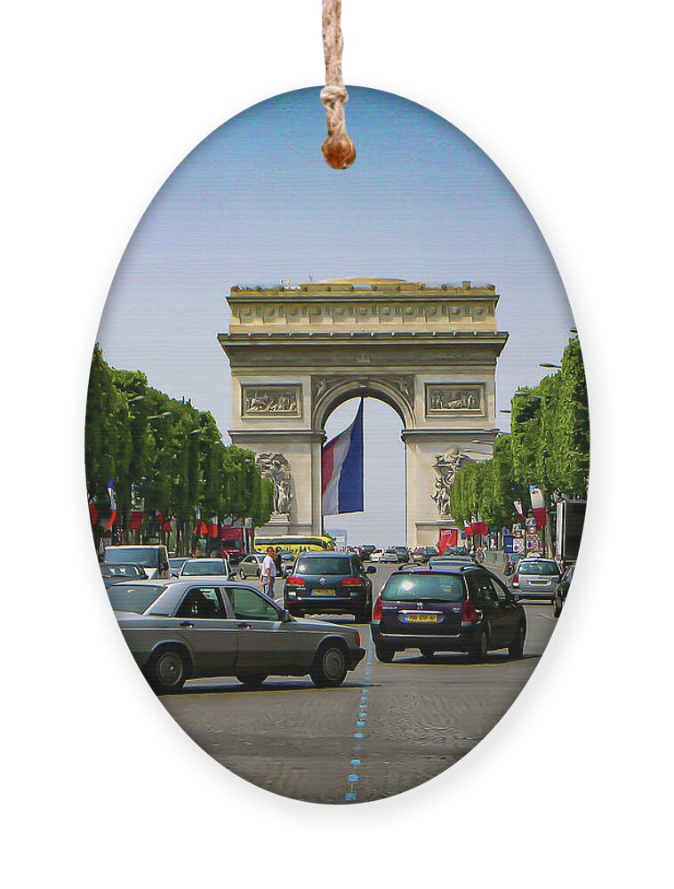 France Ornament featuring the photograph Leading to the Arc by Jim Feldman
