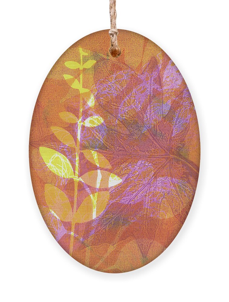 Leaf Ornament featuring the photograph Leaf Monoprint Warm I by Kristine Anderson