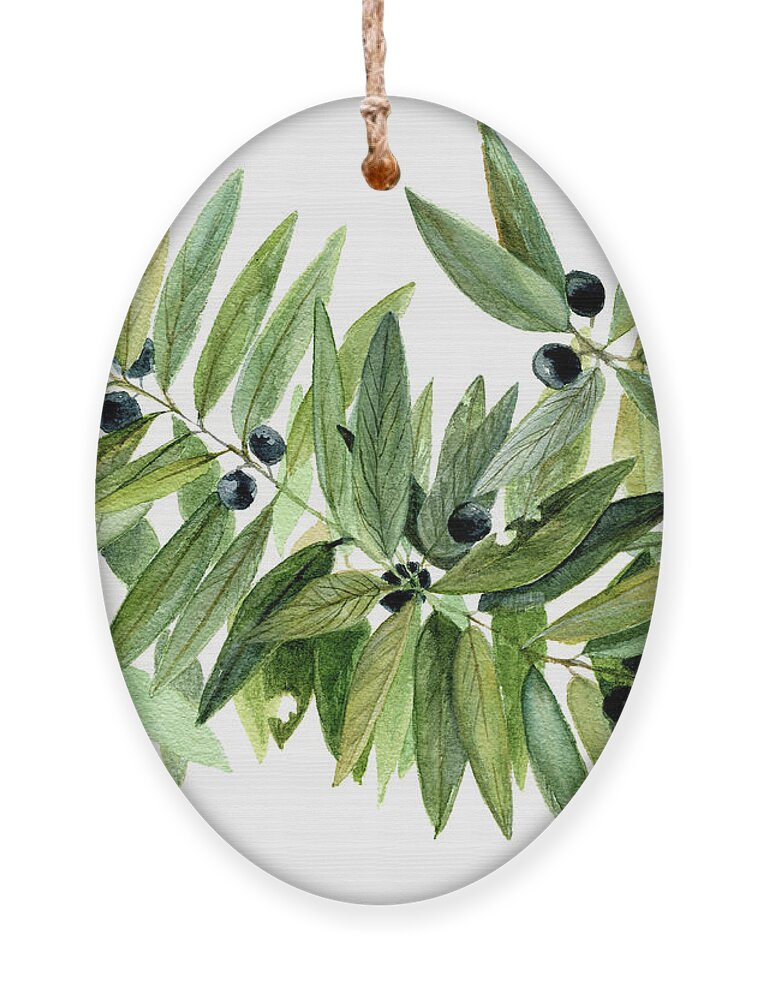 Botanical Ornament featuring the painting Leaves and Berries by Laurie Rohner