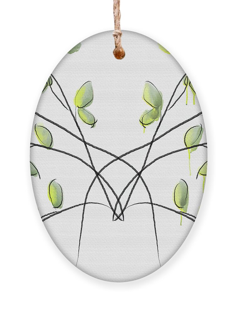 Leaves Ornament featuring the digital art Leaves by Lois Bryan