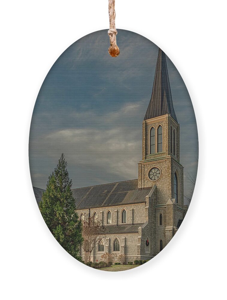 Lee University Ornament featuring the photograph Lee University Chapel at First Light by Marcy Wielfaert
