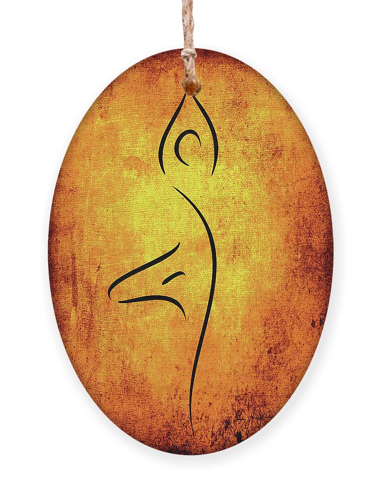 Yoga Ornament featuring the painting Left with a feeling of calmness and peace no.1 by Sannel Larson