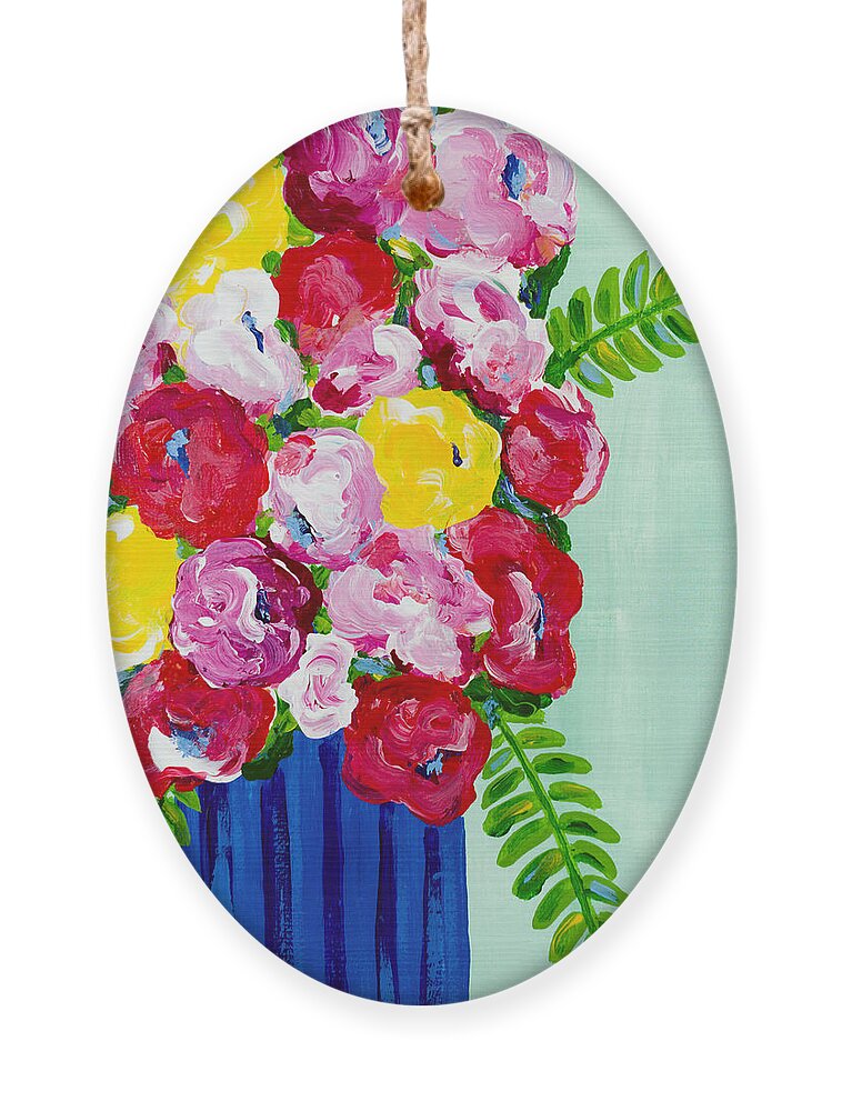 Abstract Floral Ornament featuring the painting Lemon Lime by Beth Ann Scott