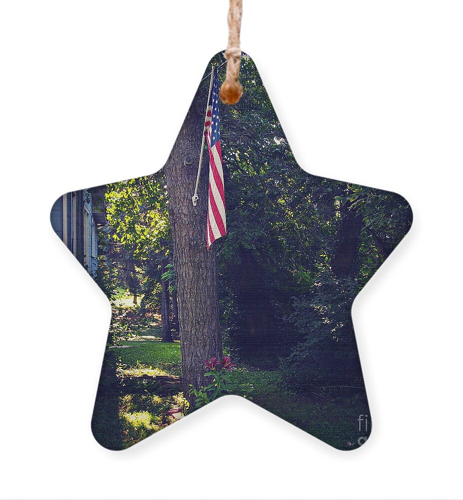 American Flag Ornament featuring the photograph Life and Liberty by Frank J Casella