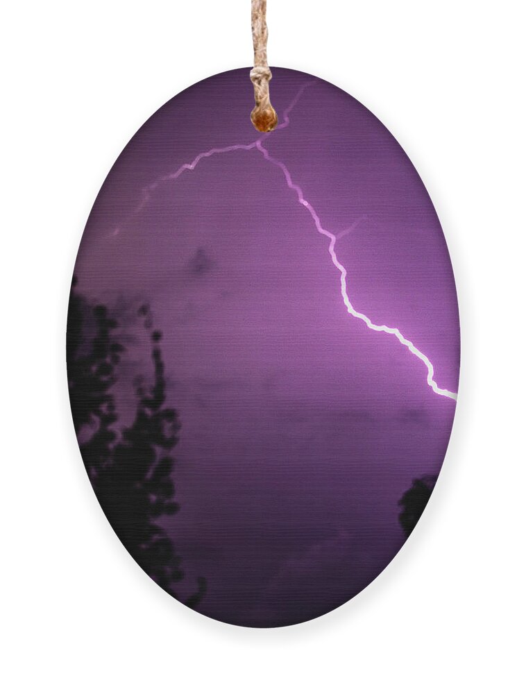 Weather Ornament featuring the photograph Lightning Over Amethyst by Denise Kopko