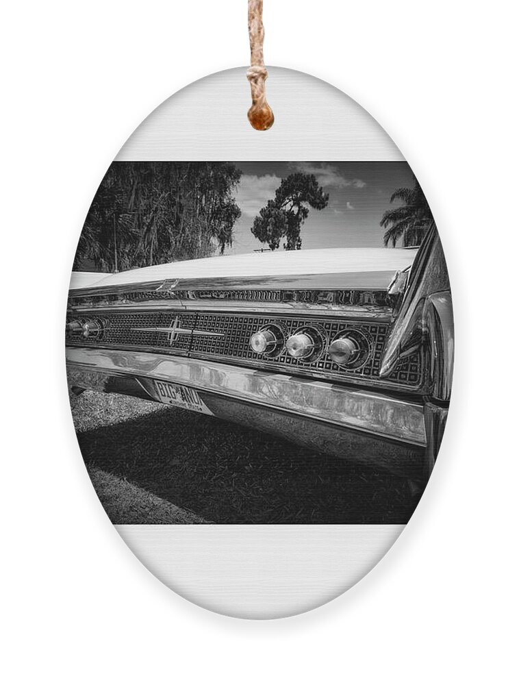 Black&white Ornament featuring the photograph Lincoln Continental by ARTtography by David Bruce Kawchak