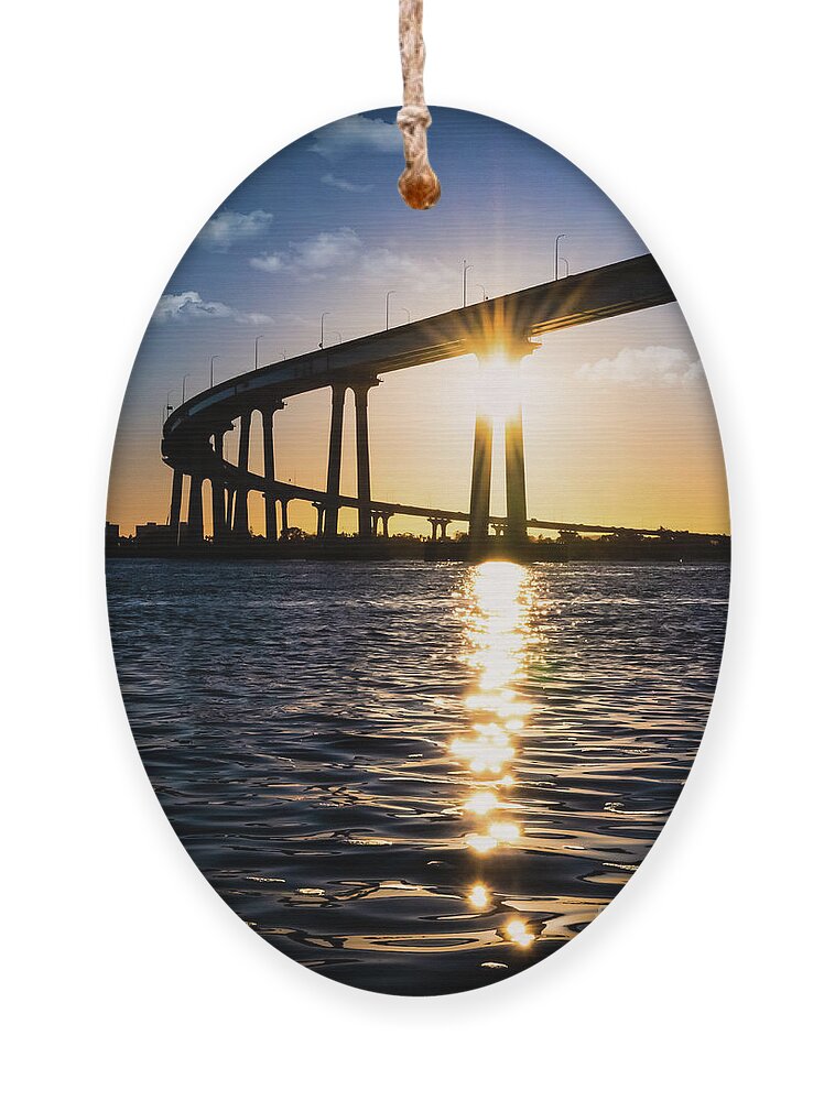 California Ornament featuring the photograph Liquid Sun Drops Under the Bridge by David Levin