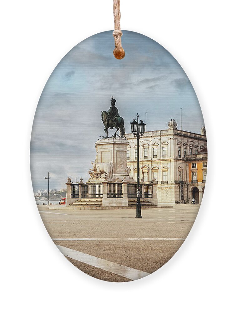 Lisbon Ornament featuring the photograph Lisbon Commerce Square by Anastasy Yarmolovich