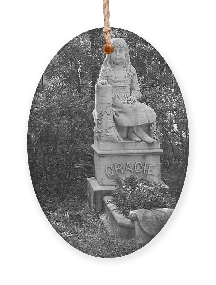 Gracie Ornament featuring the photograph Little Miss Gracie BW by Lee Darnell