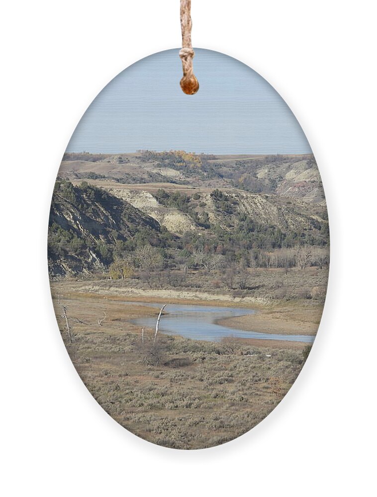 River Ornament featuring the photograph Little Missouri River From Wind Canyon by Amanda R Wright