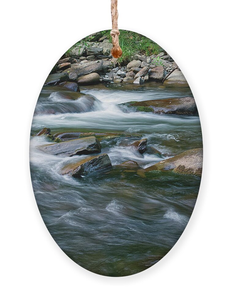 Little River Ornament featuring the photograph Little River Rapids 7 by Phil Perkins