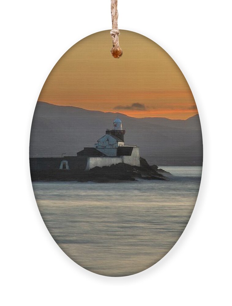 Golden Ornament featuring the photograph Little Samphire Lighthouse In The Evening Light by Mark Callanan