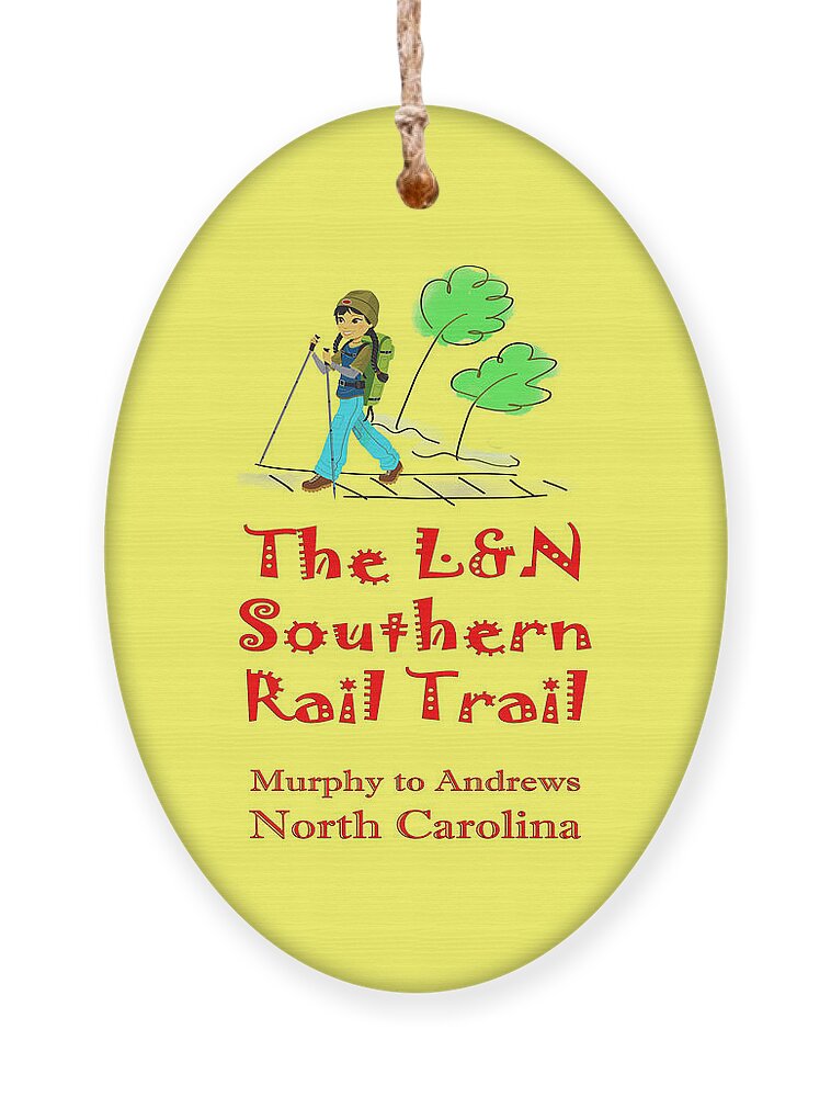 L&n Ornament featuring the photograph LN Southern Rail Trail Girl Hiker by Debra and Dave Vanderlaan
