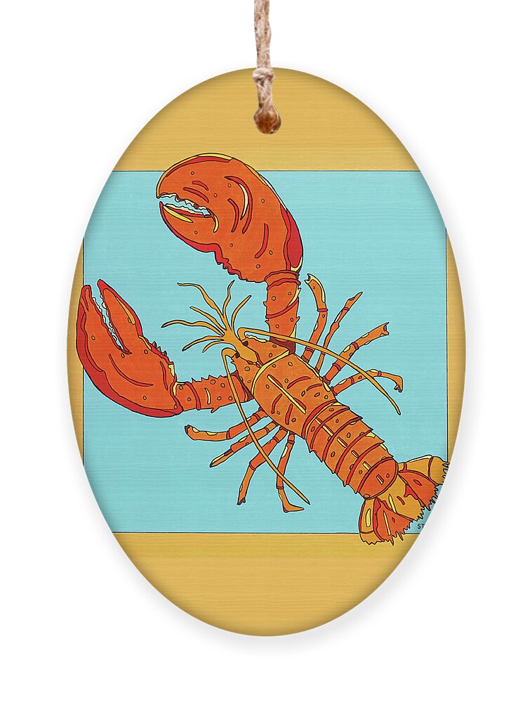 Lobster Seafood Ornament featuring the painting Lobster by Mike Stanko