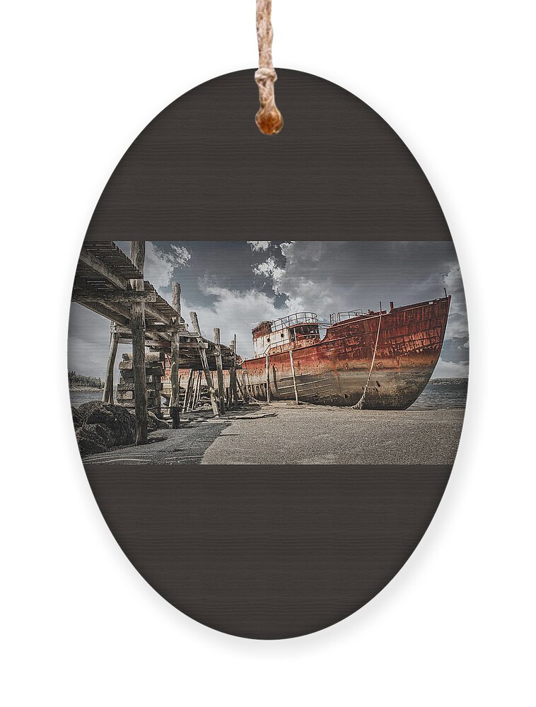 Maine Coast Ornament featuring the photograph Lonely Ending by Ron Long Ltd Photography