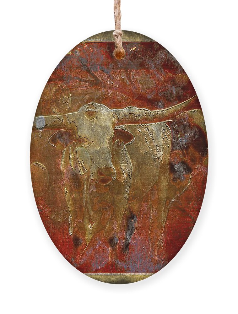 Cow Ornament featuring the photograph Longhorn in Color by Pam Rendall