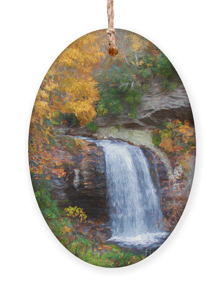Looking Glass Falls Ornament featuring the digital art Looking Glass Falls Impression by Jayne Carney