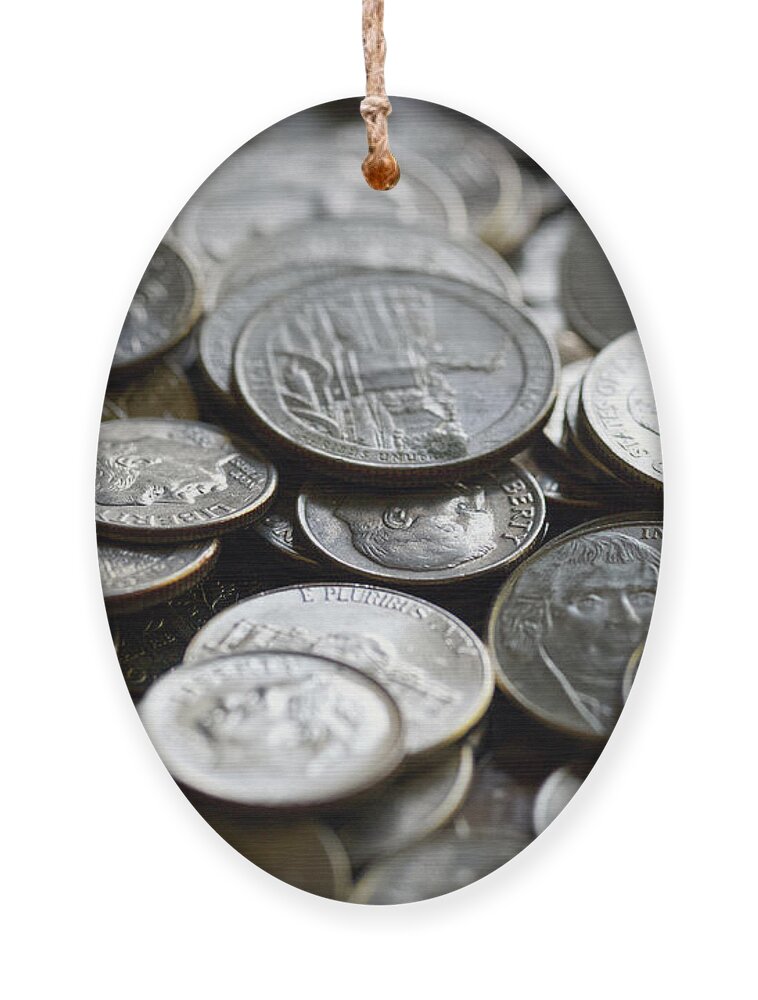 Coins Ornament featuring the photograph Loose Change by Phil Perkins