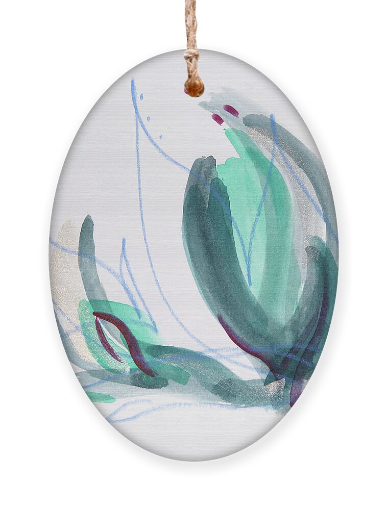  Ornament featuring the painting Lotus 5 by Katrina Nixon