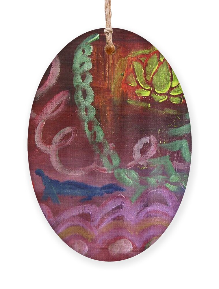 Abstract Ornament featuring the painting Lotus from Tibet by Linda Feinberg