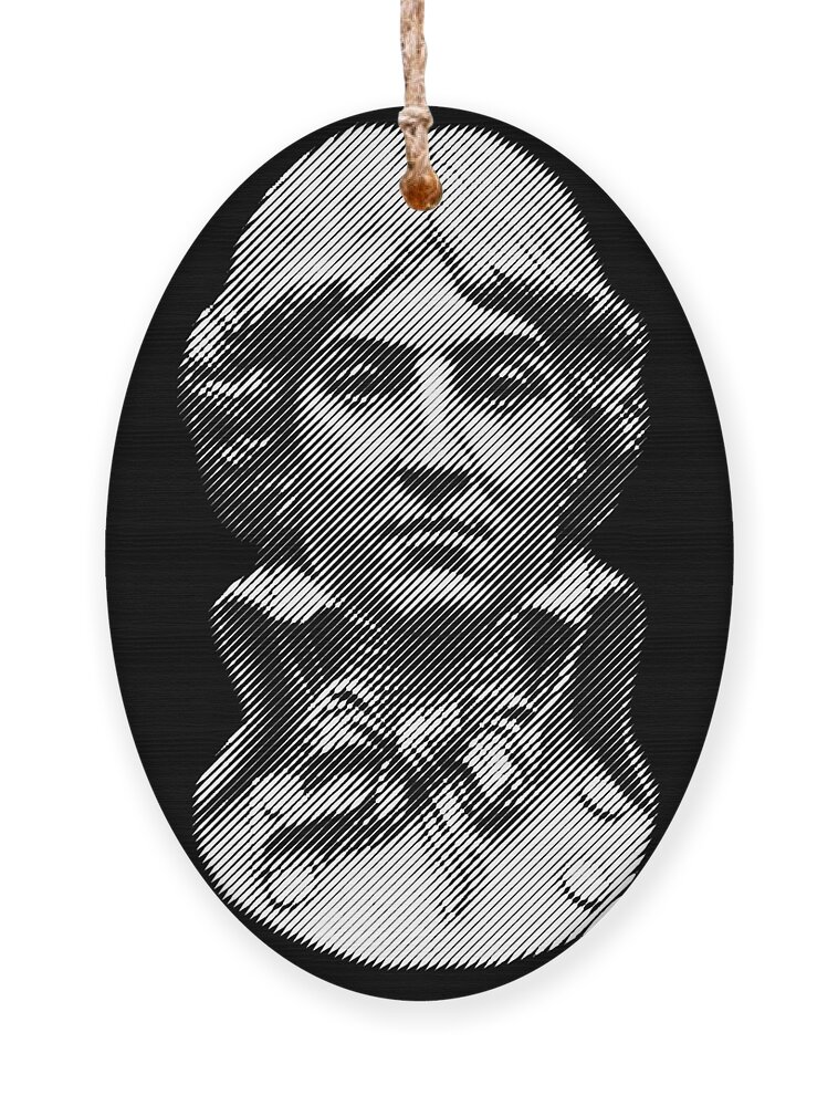 French Ornament featuring the digital art Louis Antoine de Saint-Just, portrait by Cu Biz